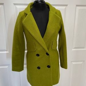 Green wool blend coat jacket size small